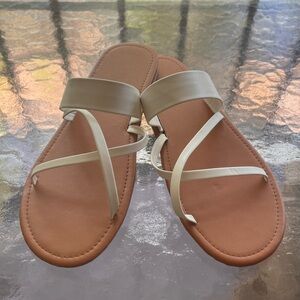 White sandals size 8